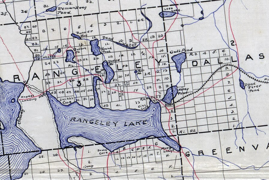 1899 Map of Oxford & Franklin County Maine Coos County New Hampshire