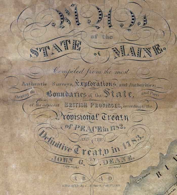 1840 Map of the state of Maine