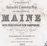 1855 Township & Railroad Map of Maine