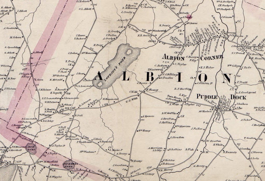 1856 Map of Kennebec County Maine  Genealogy