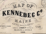 1856 Map of Kennebec County Maine  Genealogy