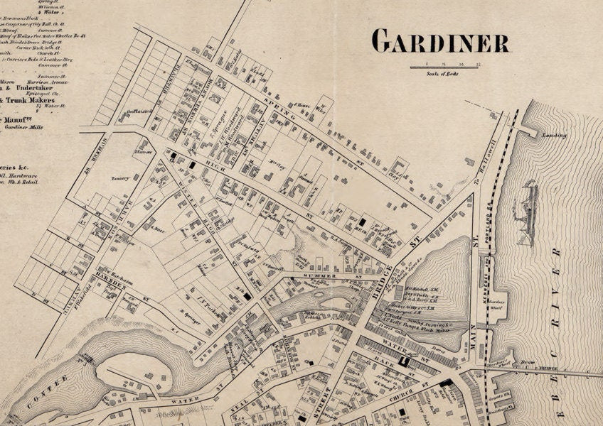 1856 Map of Kennebec County Maine  Genealogy