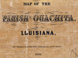 1858 Map of Ouachita County (Parish) Louisiana Plantations Farms