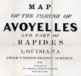 1860 Map of Avoyelles and Rapides County Louisiana