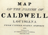 1860 Map of Caldwell Parish (County) Louisiana Columbia