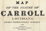 1860 Map of Carroll Parish (County) Louisiana