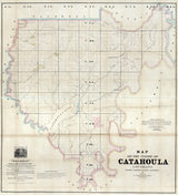 1860 Map of Catahoula County (Parish) Louisiana