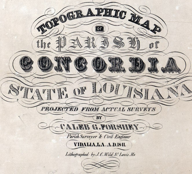 1841 Map of Concordia County Louisiana