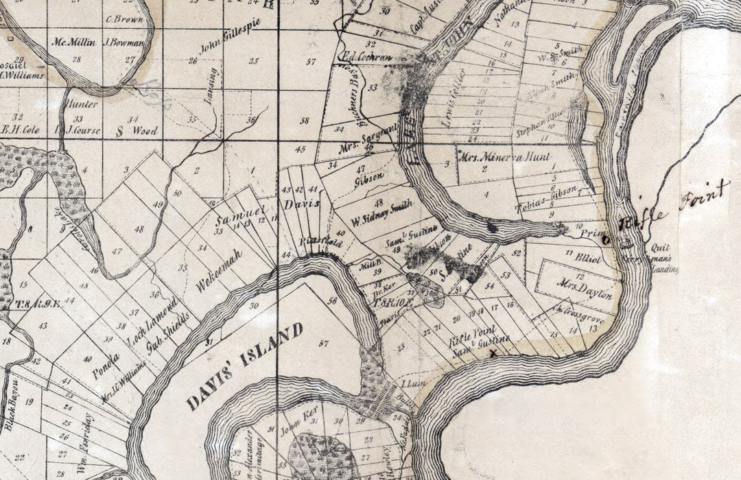 1841 Map of Concordia County Louisiana