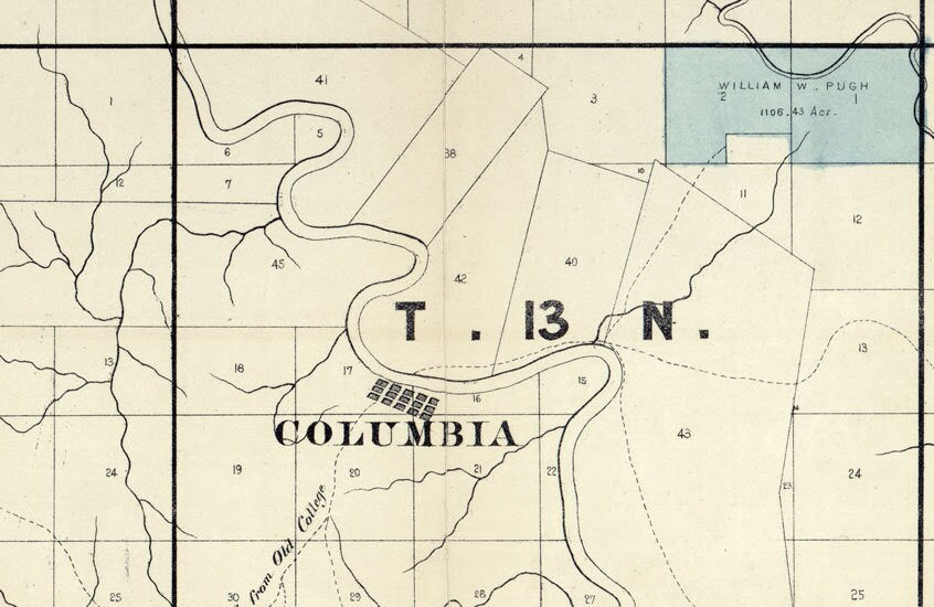 1860 Map of Caldwell Parish (County) Louisiana Columbia