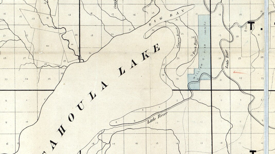 1860 Map of Catahoula County (Parish) Louisiana