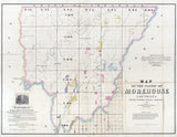 1860 Map of Morehouse County Louisiana Plantersville Bastrop