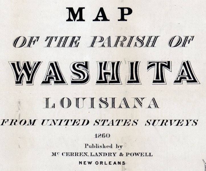 1860 Map of Washita Parish (County) Louisiana