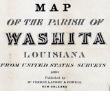 1860 Map of Washita Parish (County) Louisiana