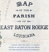 1895 Map of East Baton Rouge Parish (County) Louisiana