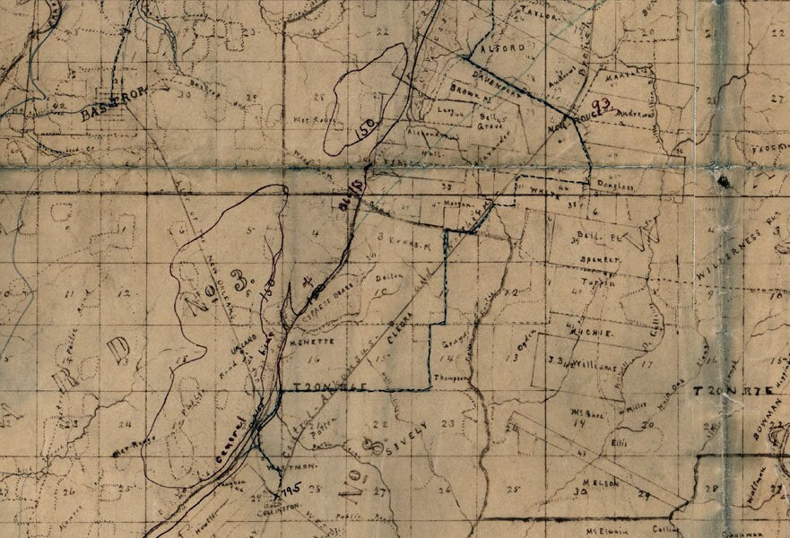 1896 Map of Morehouse Parish (County) Louisiana Bastrop