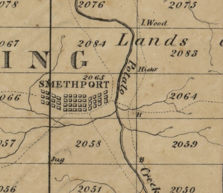 1857 Map of Mckean County Pennsylvania farm line map