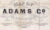 1858 Map of Adams County Pennsylvania Farm Names Genealogy