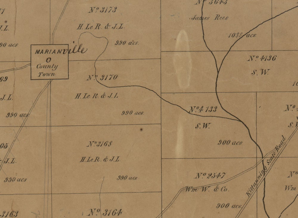 1864 Farm Line Map of Forest County Pennsylvania