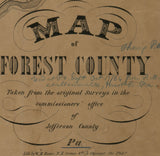 1864 Farm Line Map of Forest County Pennsylvania