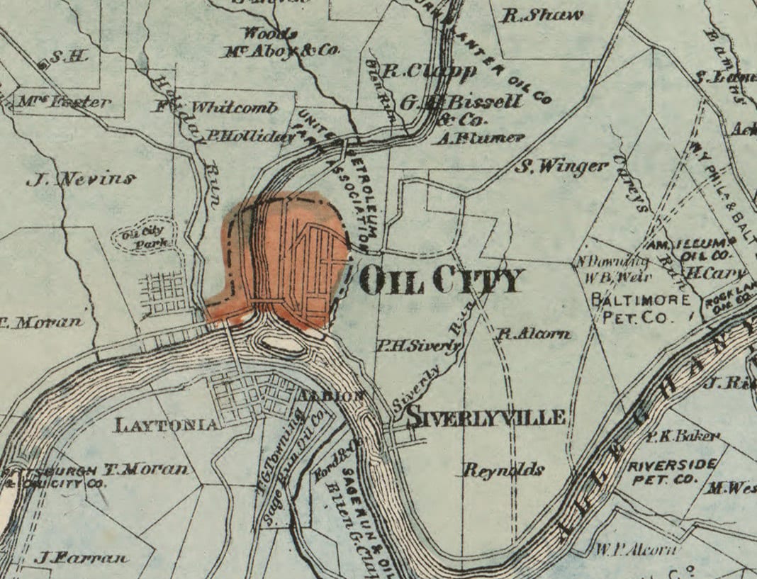 1865 Farm Line Map of Venango County PA