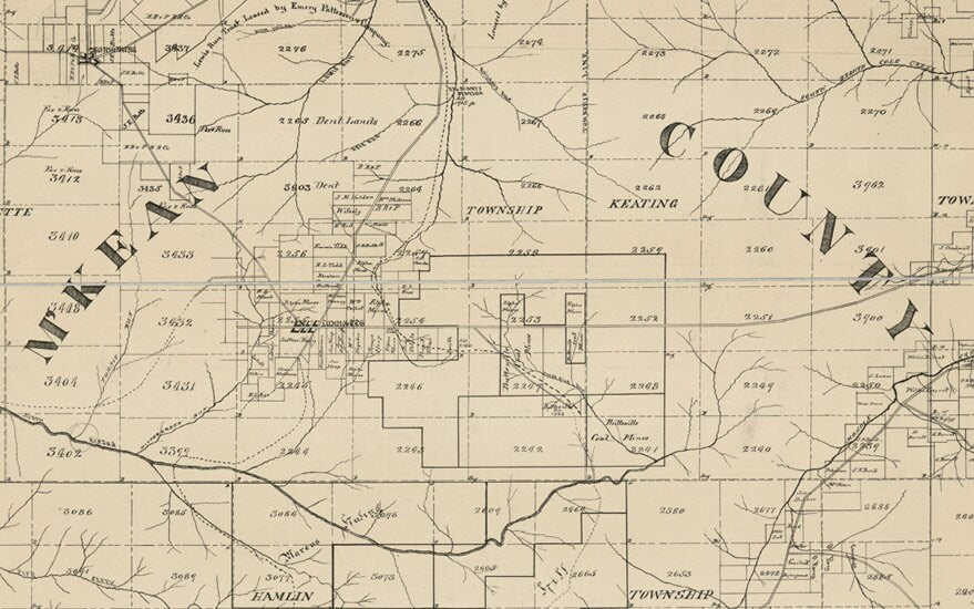 1878 Farm Line Map Part of Elk County and McKean County Pa