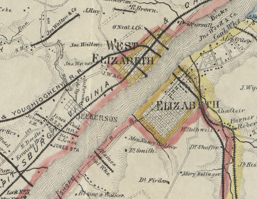 1883 Landowner Map of Allegheny County & Pittsburgh Pa