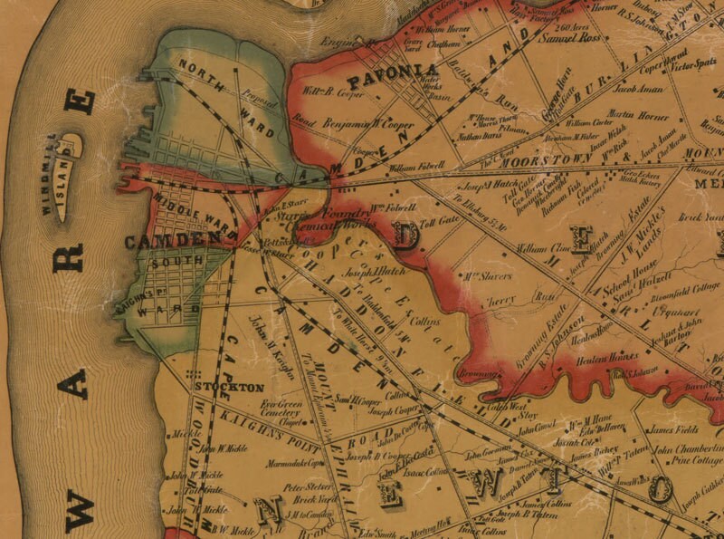 1857 Map of Camden County New Jersey