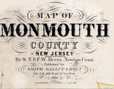 1861 Map of Monmouth County New Jersey
