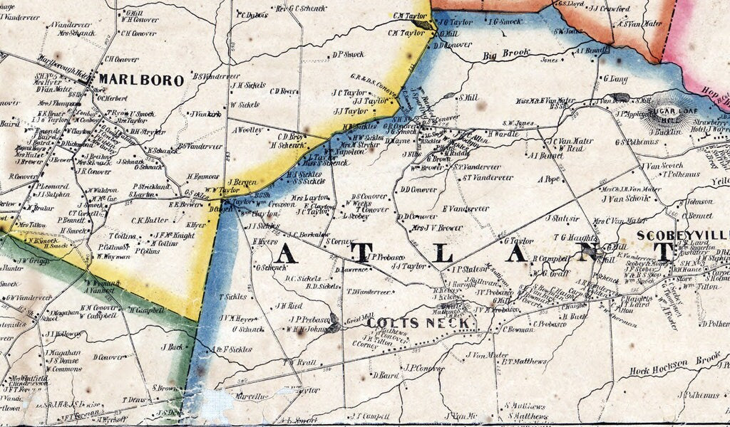 1861 Map of Monmouth County New Jersey