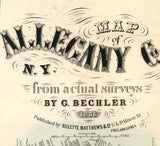 1856 Map of Allegany County NY Belfast Wellsville