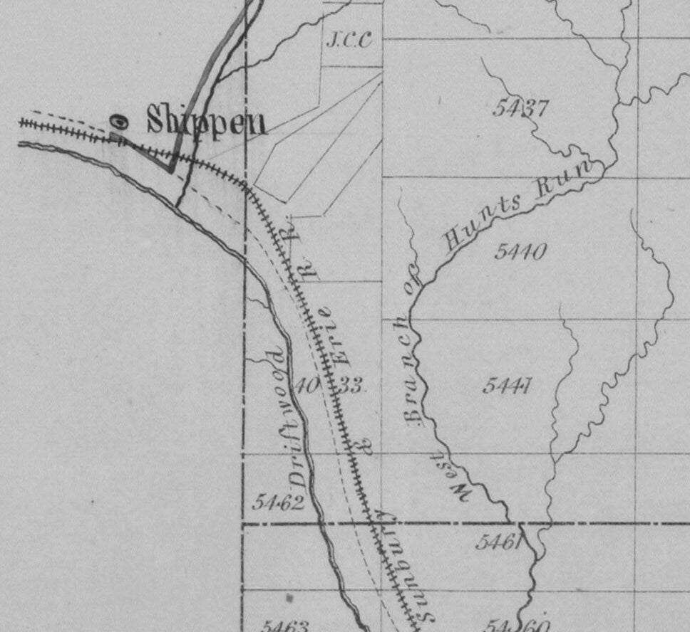 1856 Early Draft Map of Potter County PA Showing Settlements