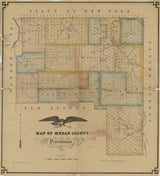 1857 Map of Mckean County Pennsylvania farm line map