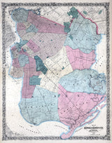 1868 Map of Kings County New York
