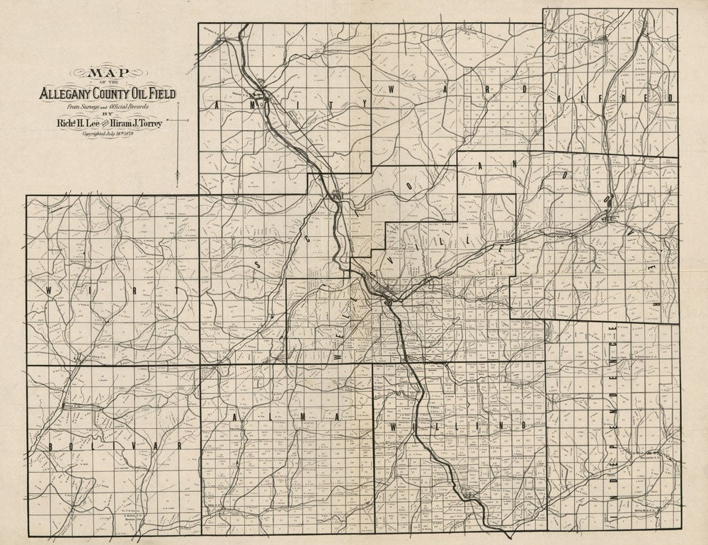 1879 Map of the Allegany County Oil Field New York