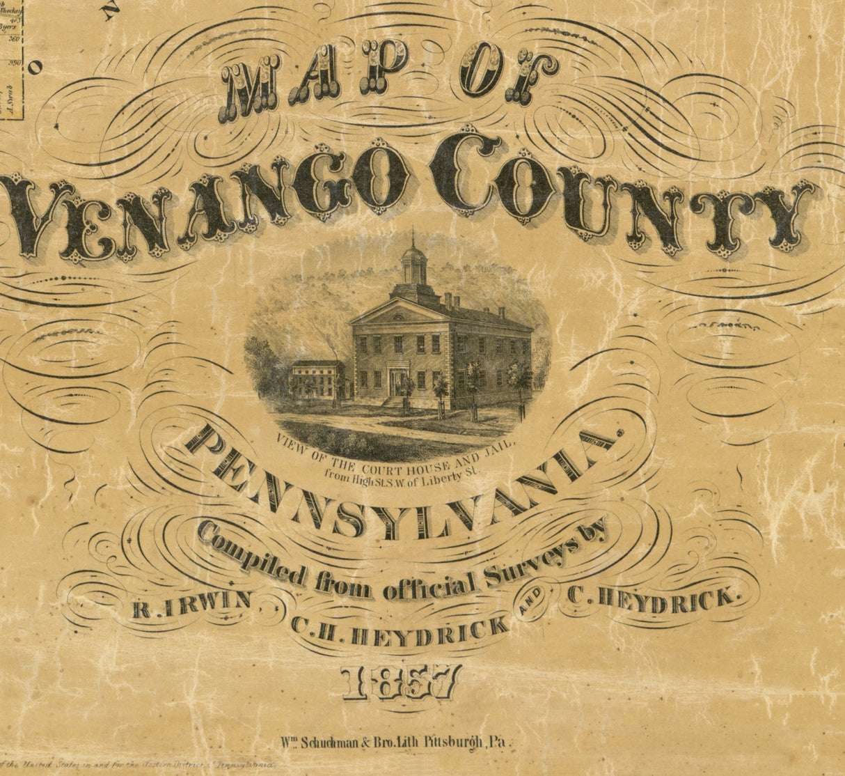 1857 Map of Venango County Pennsylvania