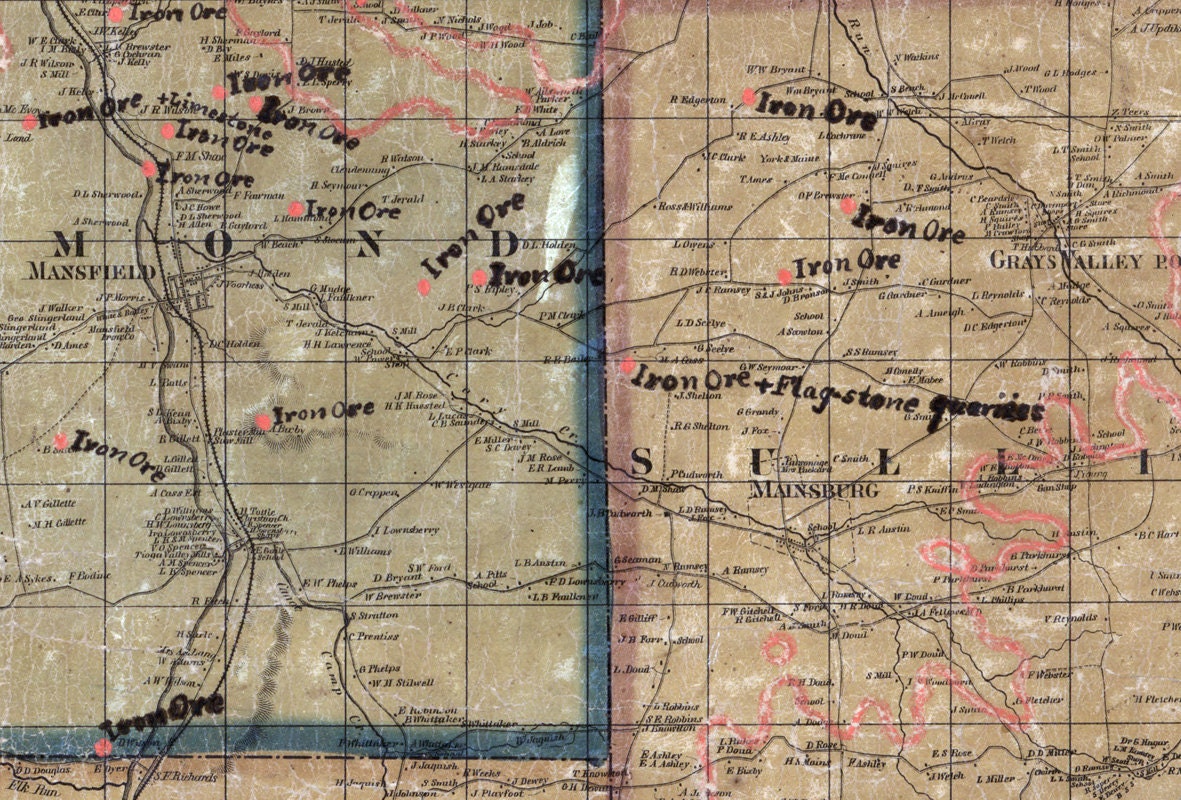 1862 Map of Tioga County Pennsylvania