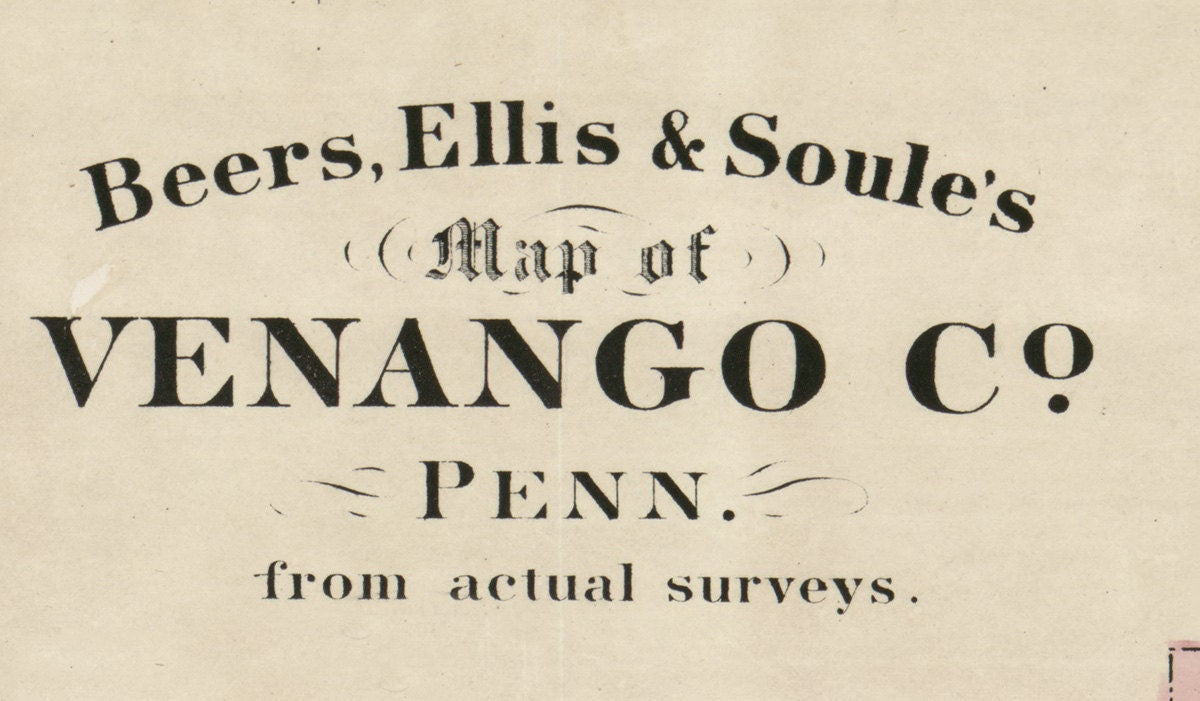 1865 Farm Line Map of Venango County PA