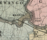 1865 Farm Line Map of Venango County PA