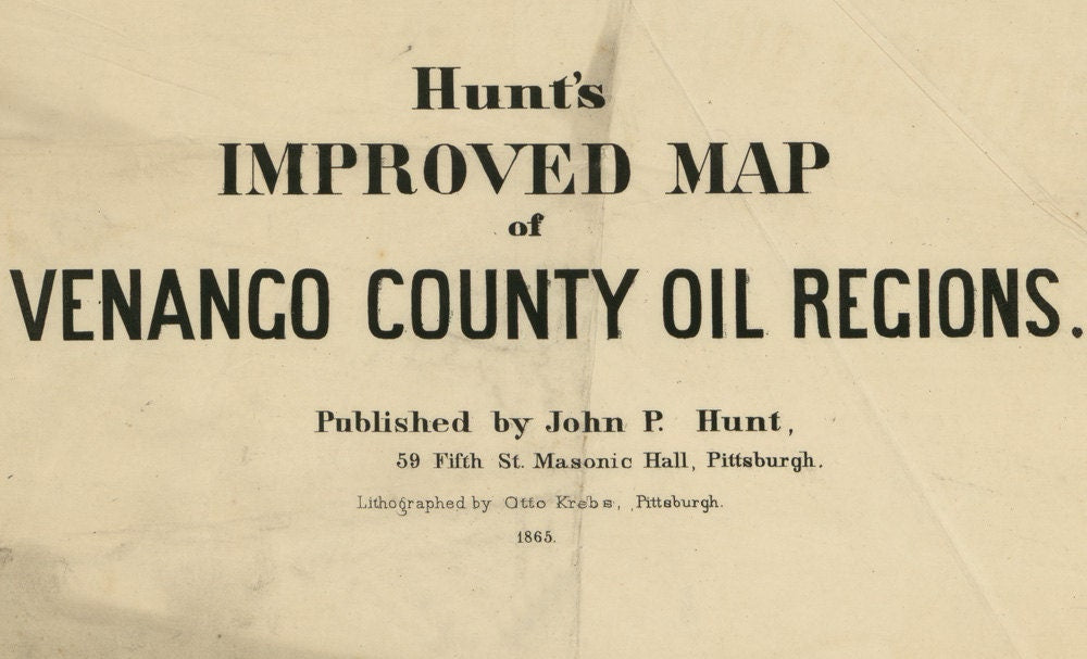 1865 Map of Venango County Pennsylvania Oil Regions