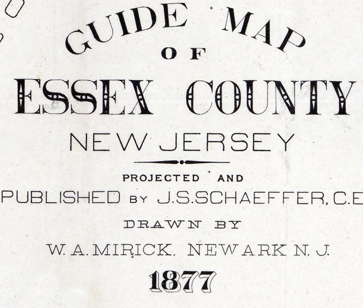1877 Map of Essex County New Jersey Caldwell