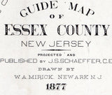 1877 Map of Essex County New Jersey Caldwell