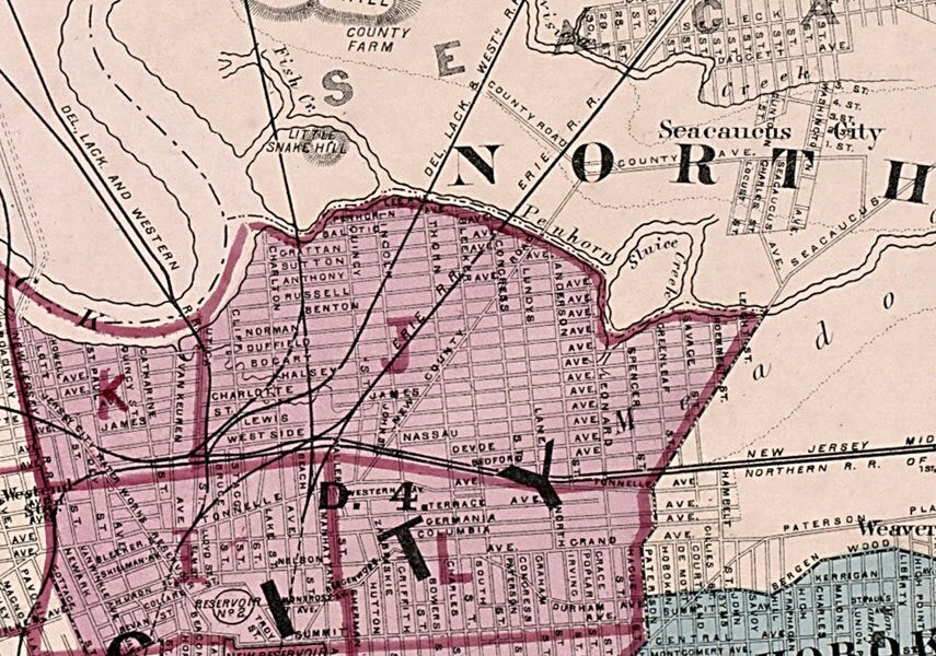1873 Map of Hudson County New Jersey