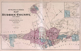 1873 Map of Hudson County New Jersey