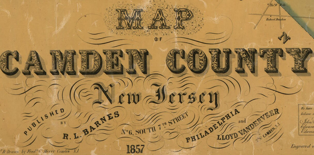1857 Map of Camden County New Jersey