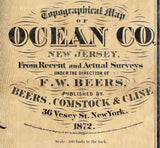 1872 Map of Ocean County New Jersey Bricksburg