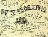 1853 Farm Line Map of Wyoming County NY from actual surveys Perry Village Warsaw Village