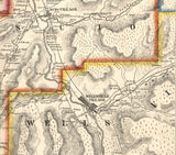 1856 Map of Allegany County NY Belfast Wellsville