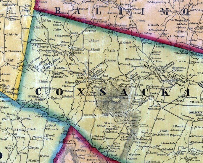 1856 Map of Greene County New York from actual surveys
