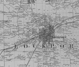 1860 Farm Line Map of Niagara & Orleans County NY Lockport